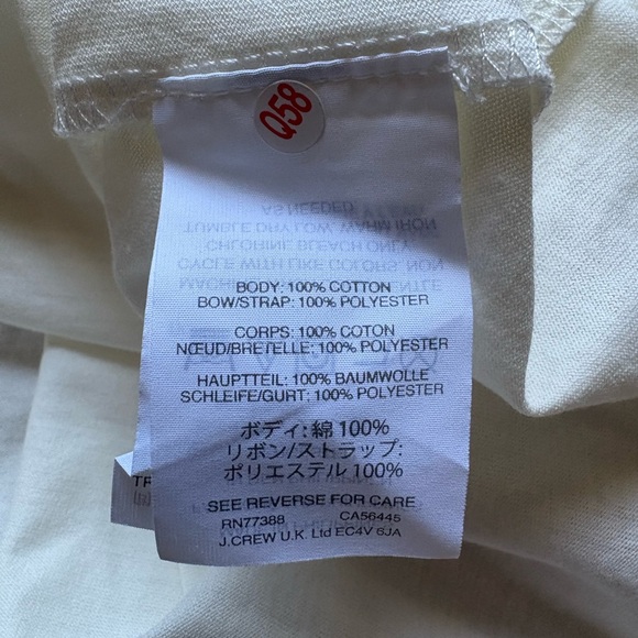 J. Crew Asymetrical White Bow Cream Camisole Medium - Picture 6 of 6